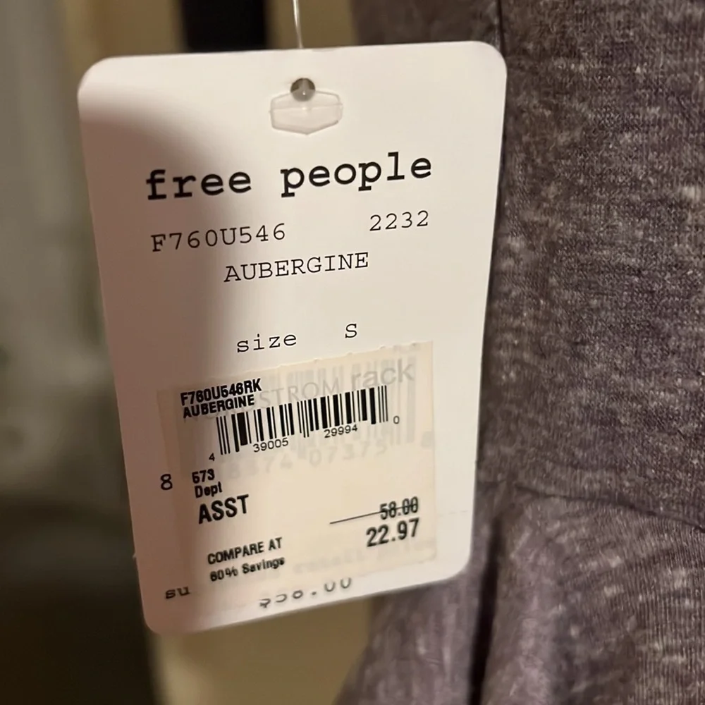 Free People Purple Tulip Lace Tee S/P